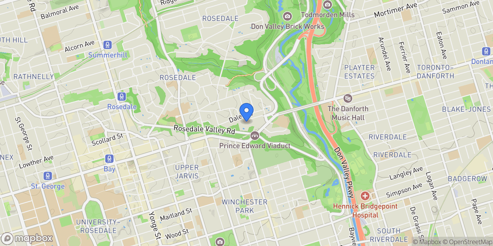 Map showing 21 Dale Ave  506, Toronto, ON M4W 1K3, Toronto, Ontario, Canada.