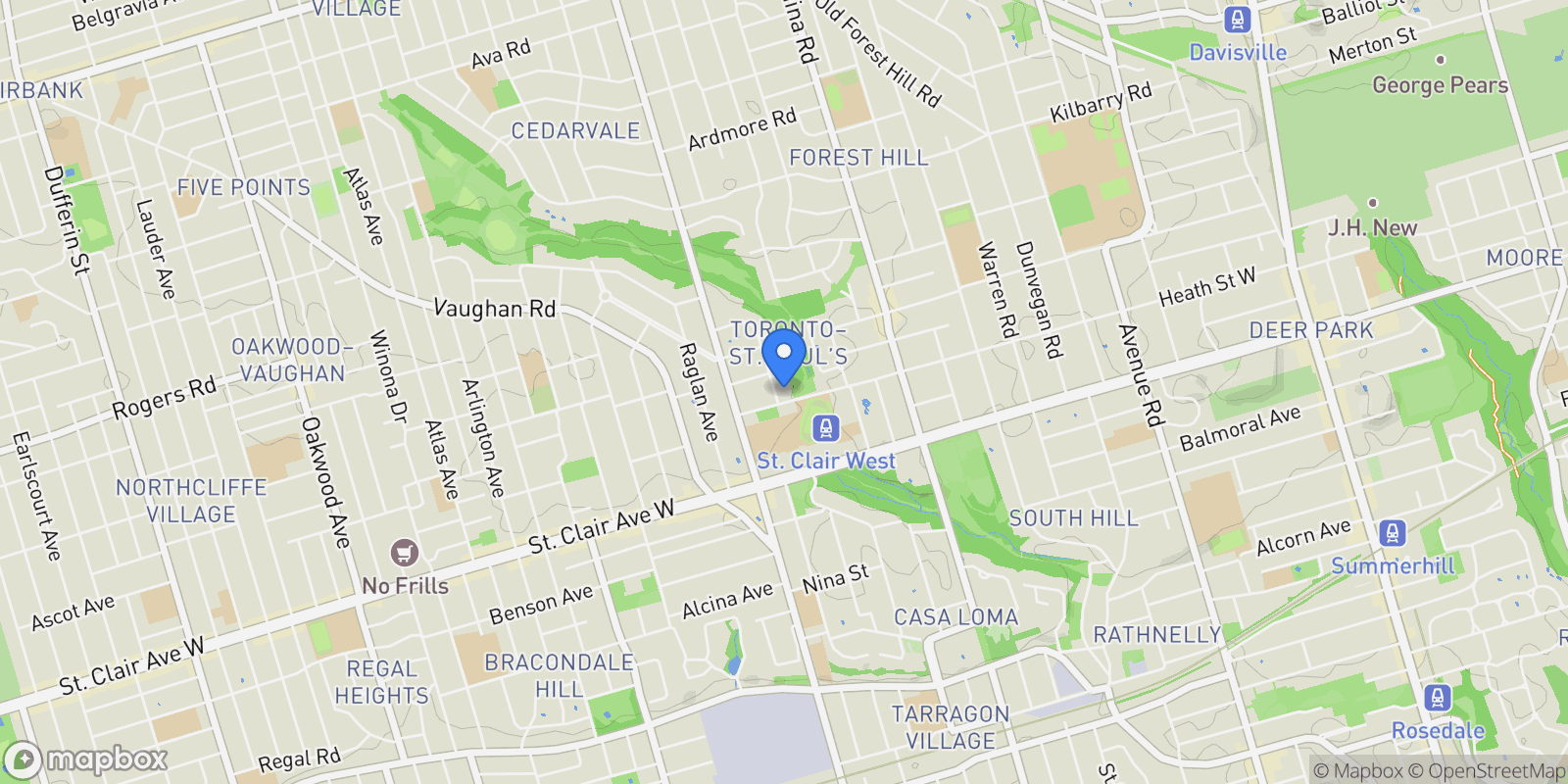 Map showing 10 Tichester Rd  501, Toronto, ON M5P 3M4, Toronto, Ontario, Canada.
