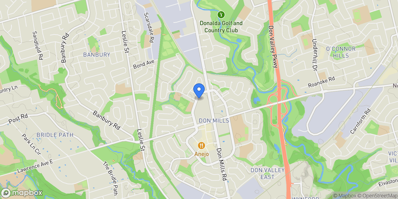 Map showing 245 The Donway W  204, Toronto, ON M3B 3M2, Toronto, Ontario, Canada.