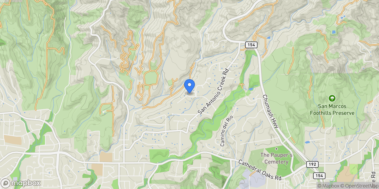 Map showing 1367 Via Veneto, Santa Barbara, California, United States.