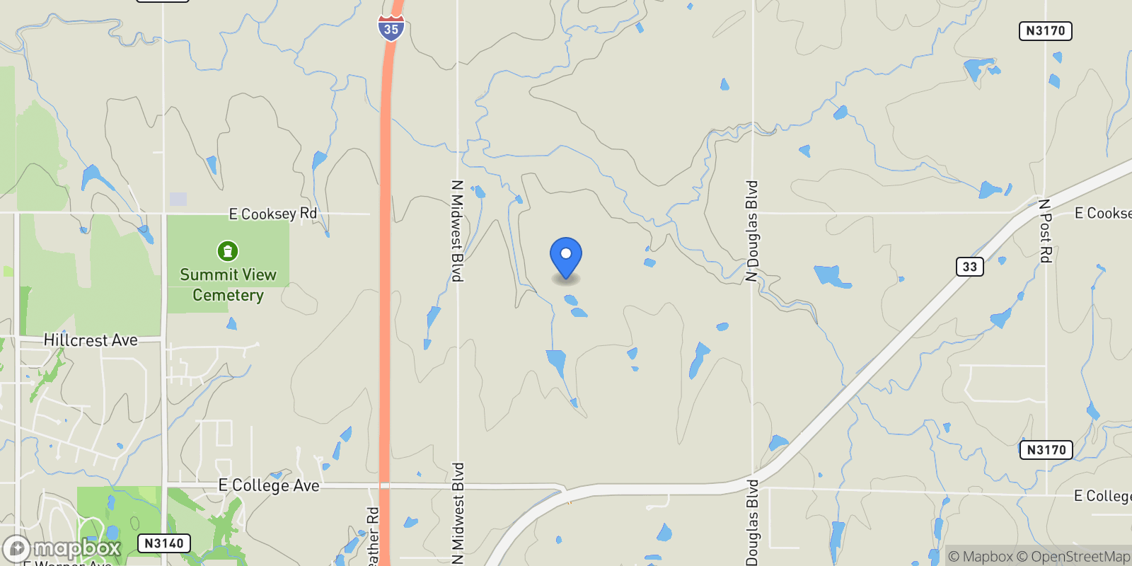 Map showing 3077 College Avenue #Tract A, Guthrie, OK 73044, Guthrie, Oklahoma, United States.