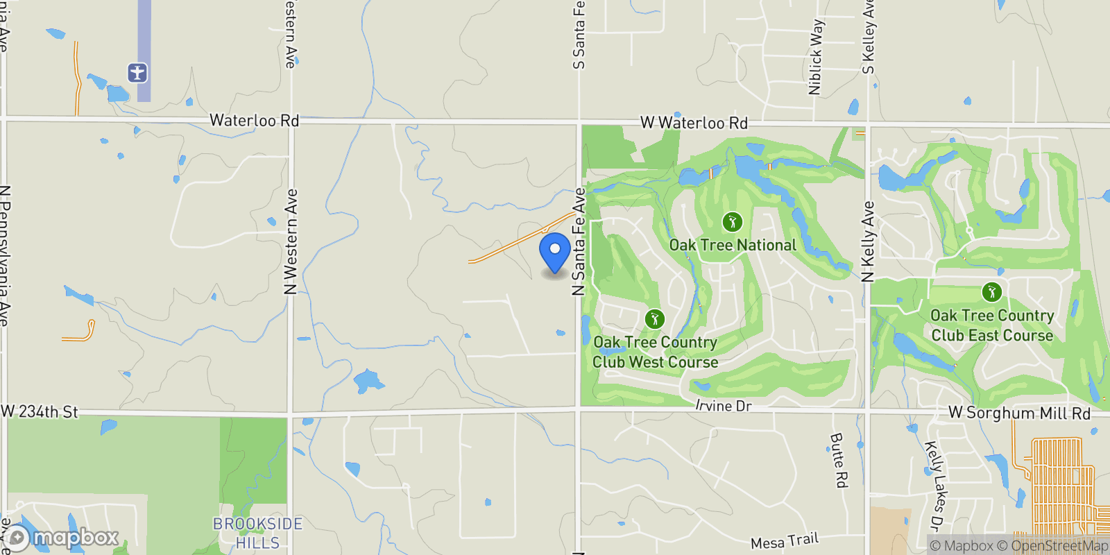 Map showing 6101 N Santa Fe Avenue, Edmond, OK 73025, Edmond, Oklahoma, United States.