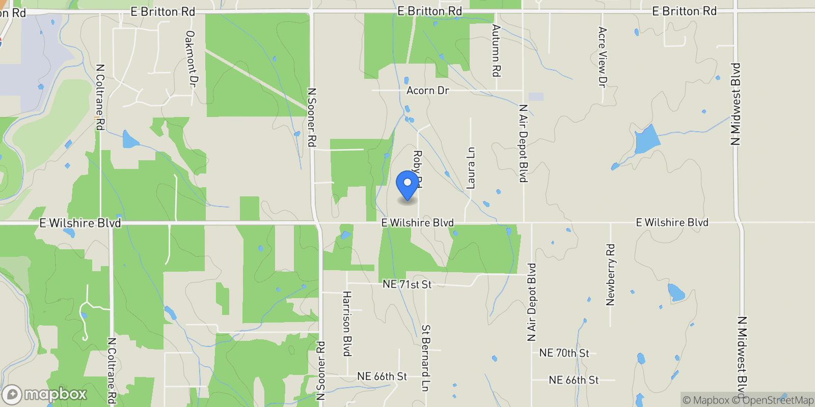 Map showing 6115 E Wilshire Boulevard, Oklahoma City, OK 73141, Oklahoma City, Oklahoma, United States.