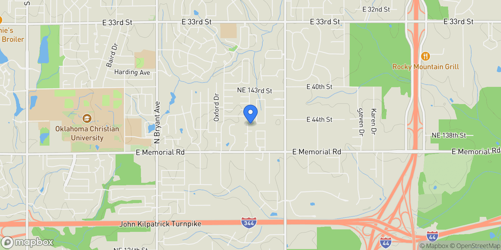 Map showing 13908 Plantation Way, Edmond, OK 73013, Edmond, Oklahoma, United States.