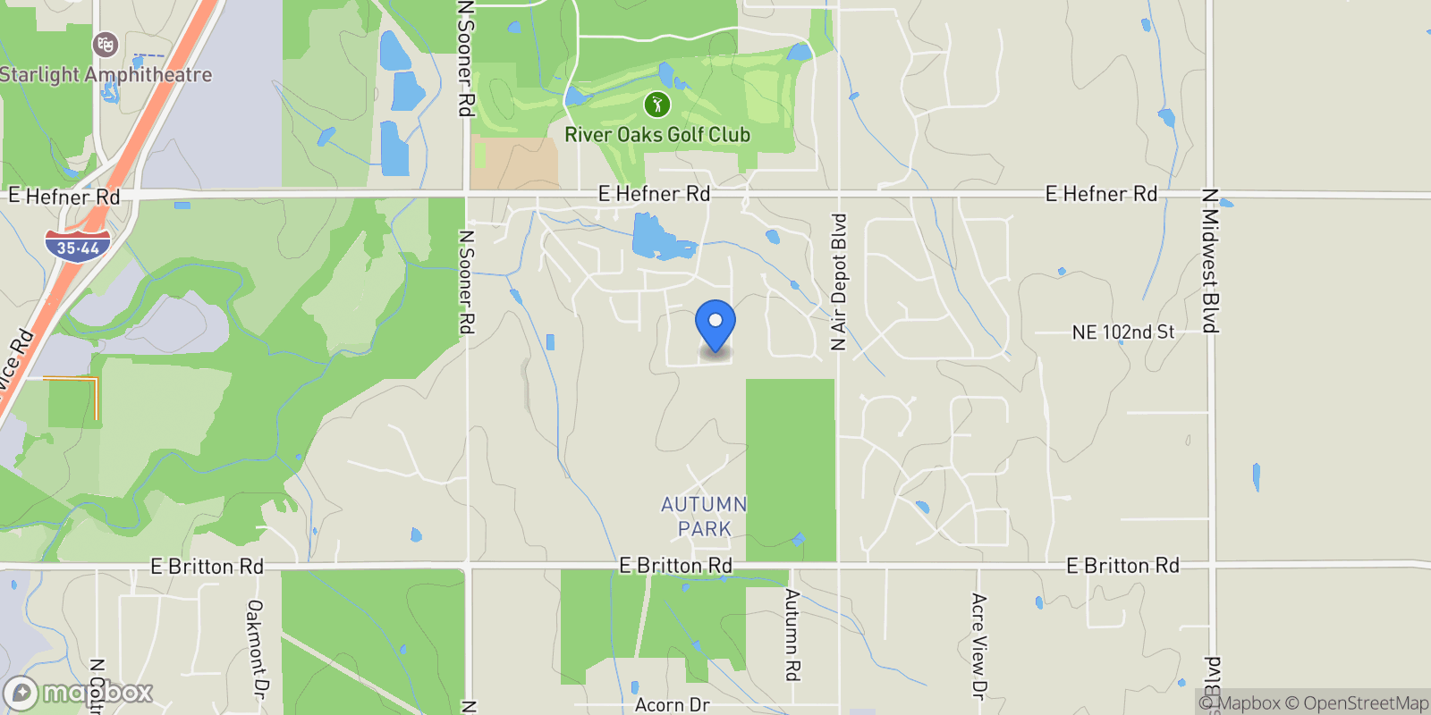 Map showing 6509 NE 101st Street, Oklahoma City, OK 73151, Oklahoma City, Oklahoma, United States.
