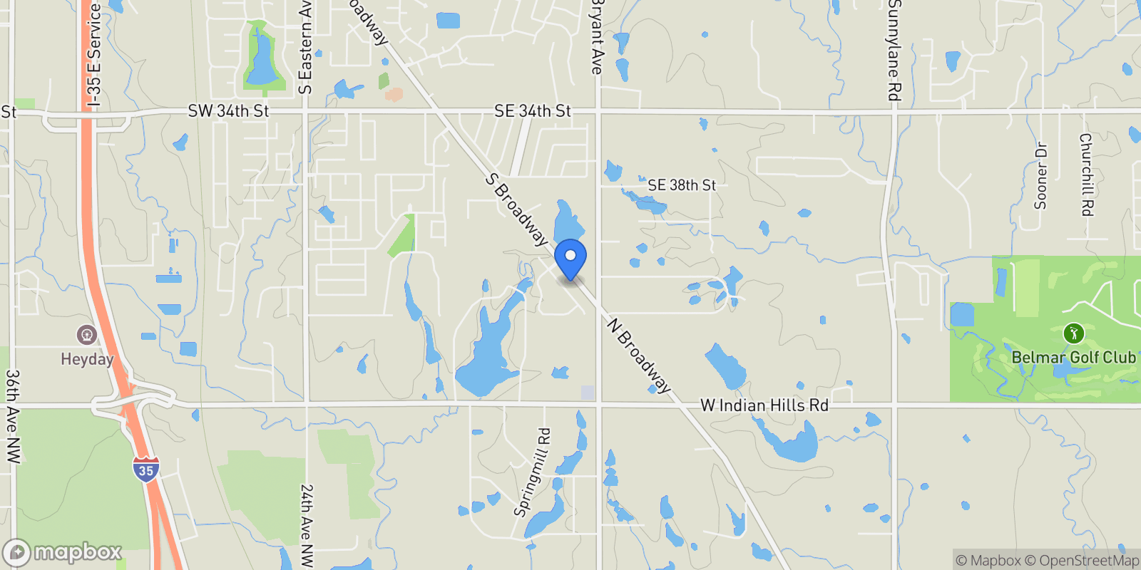 Map showing 4404 Rustic Trail, Moore, OK 73160, Moore, Oklahoma, United States.