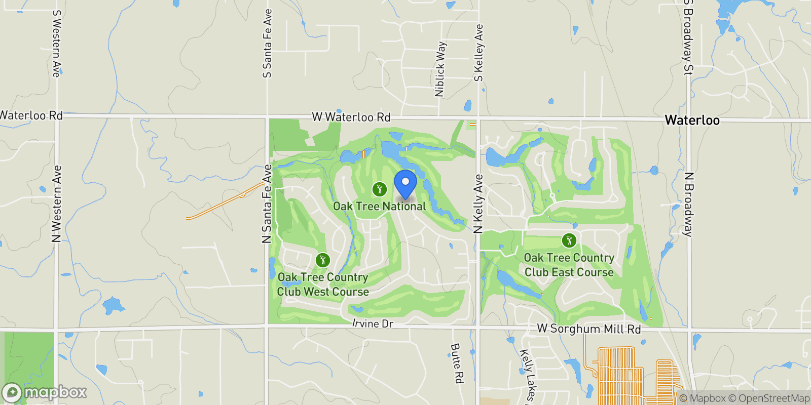 Map showing 1401 Oak Tree Drive, Edmond, OK 73025, Edmond, Oklahoma, United States.