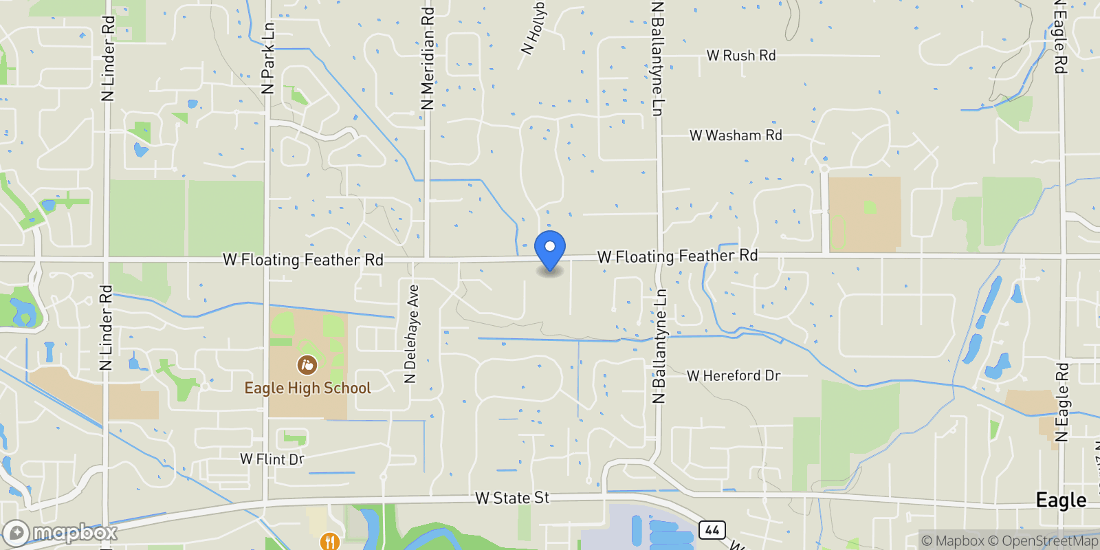Map showing 1110 N Arrano Farms Ln, Eagle, ID 83616, Eagle, Idaho, United States.