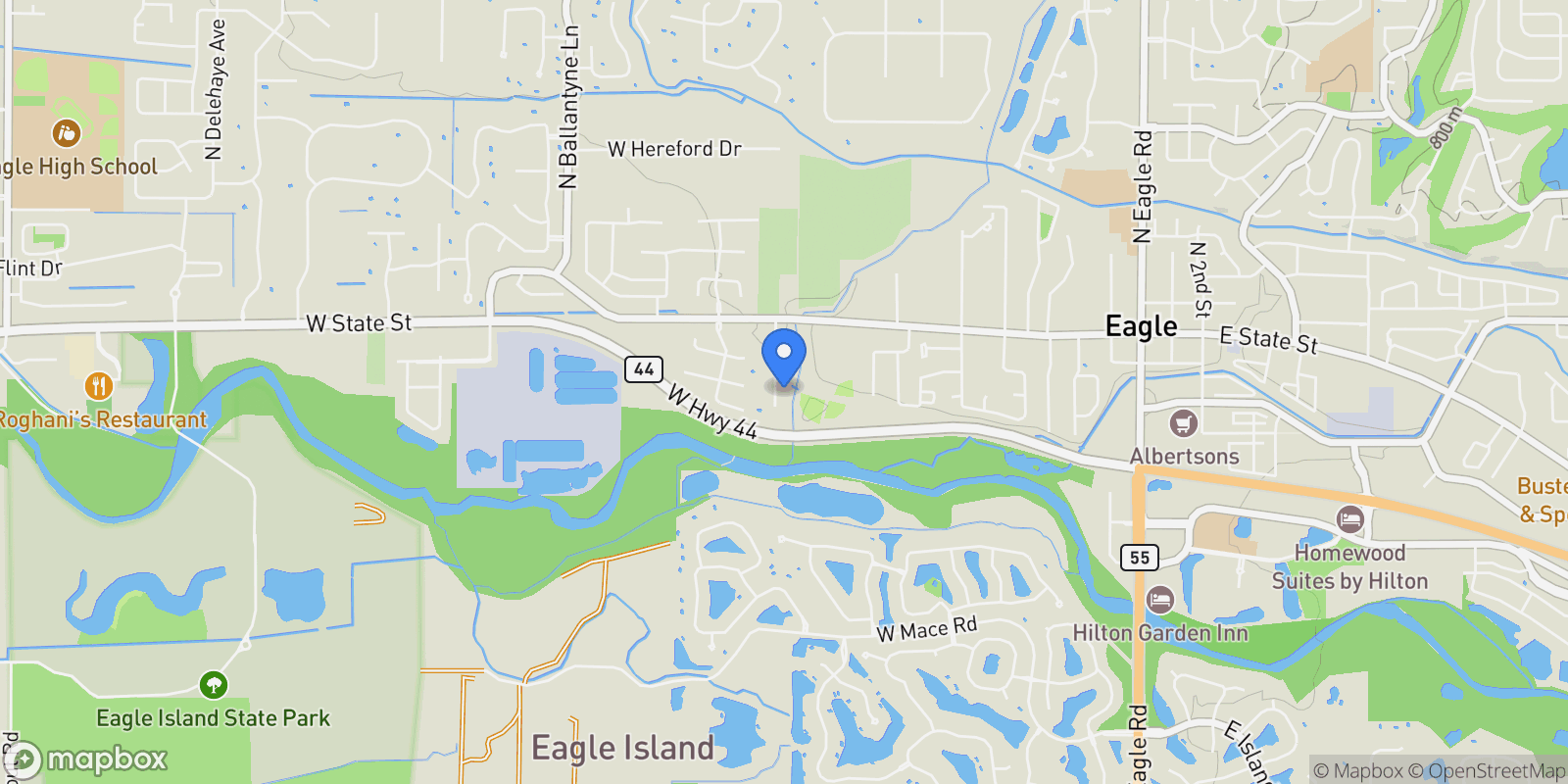 Map showing 1745 E Lone Shore Lane, Eagle, ID 83616, Eagle, Idaho, United States.