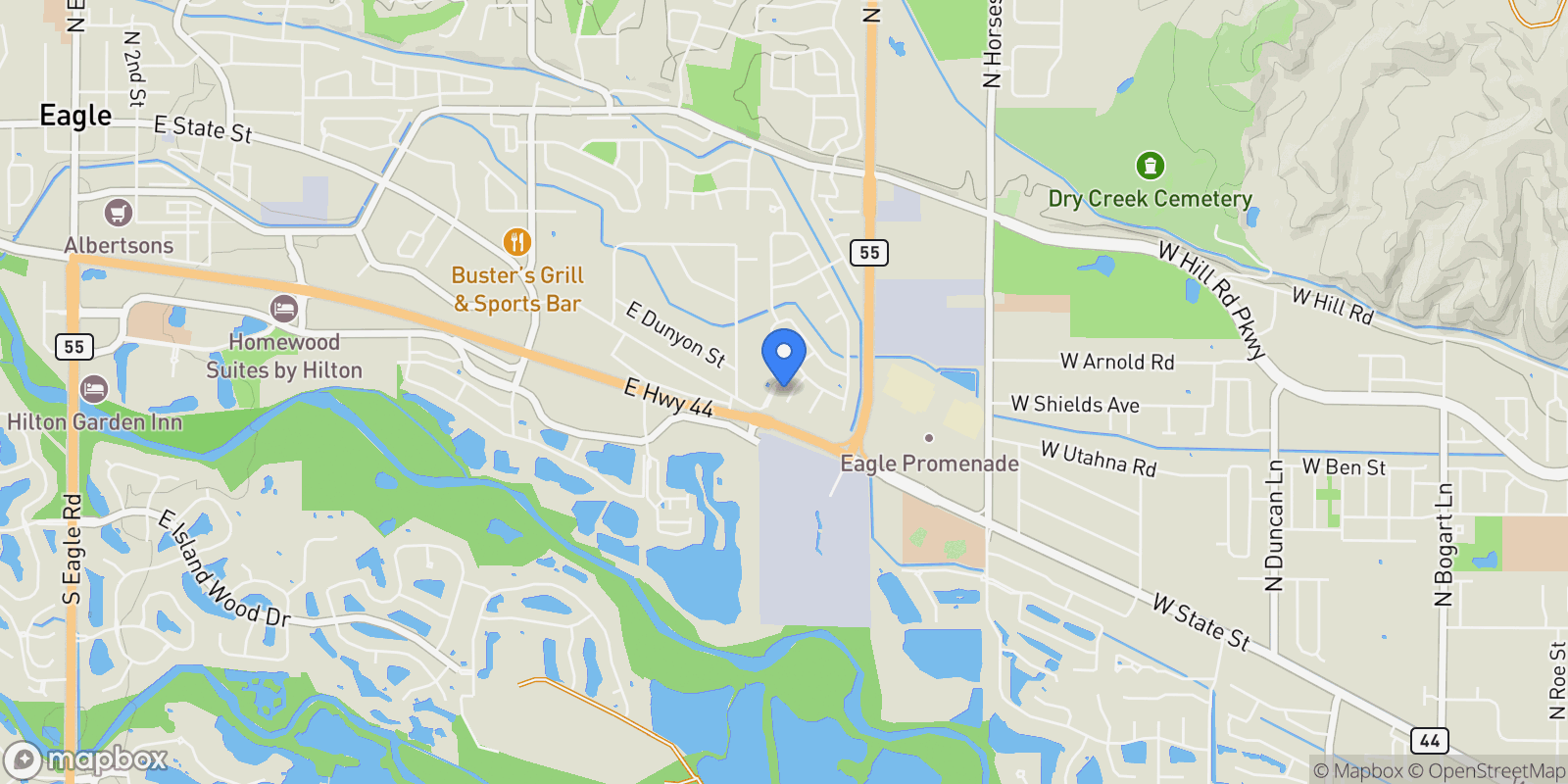 Map showing 977 S Clear Lake Pl, Eagle, ID 83616, Eagle, Idaho, United States.