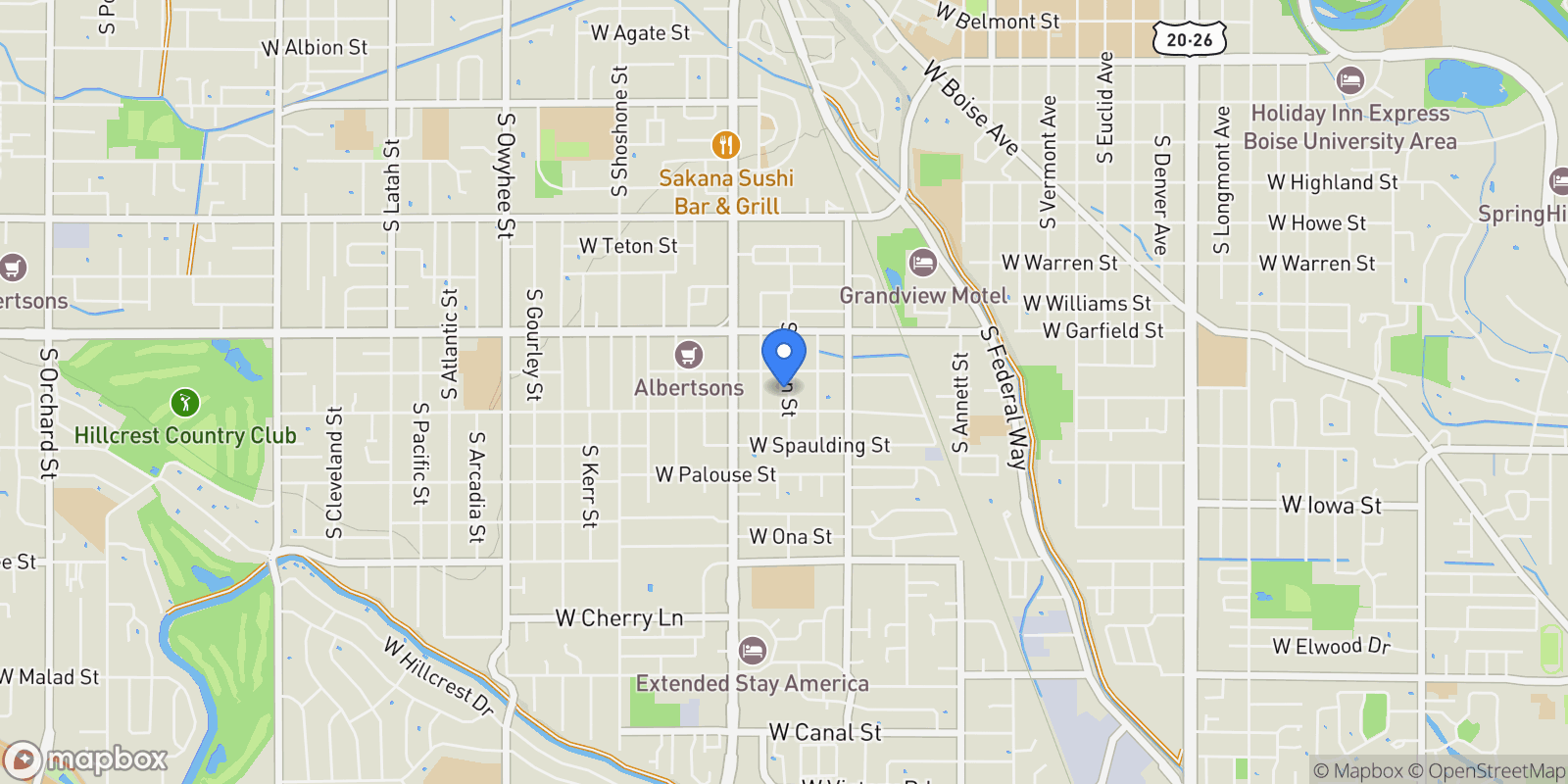 Map showing 1715 Helen St, Boise, ID 83705, Boise, Idaho, United States.