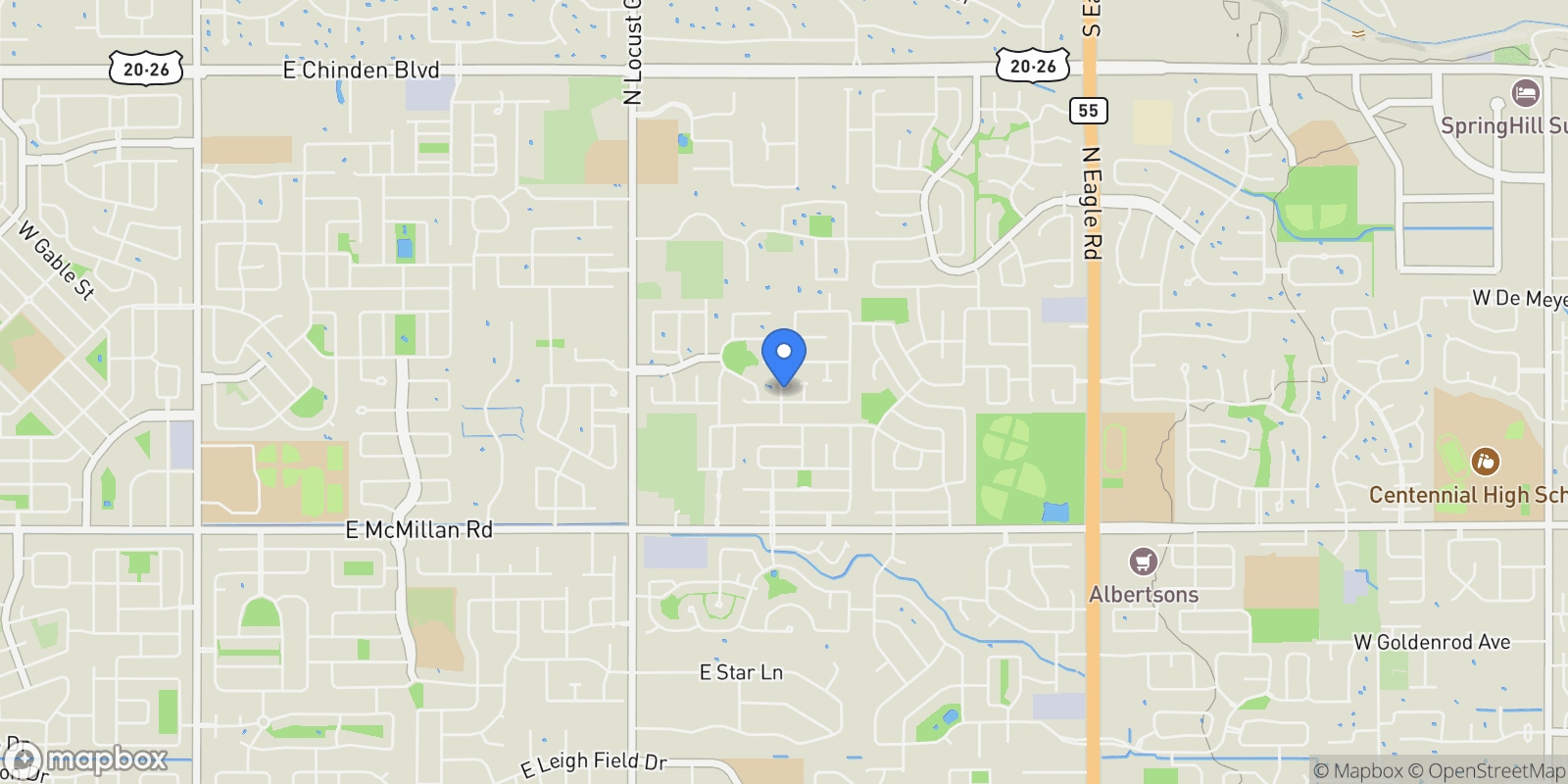 Map showing 5282 N Schumann Ave, Meridian, ID 83646, Meridian, Idaho, United States.