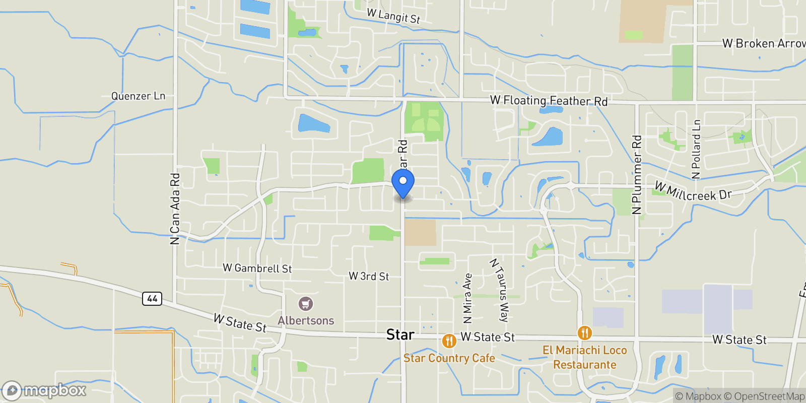 Map showing 9899 W Sunset Valley St., Star, ID 83669, Star, Idaho, United States.