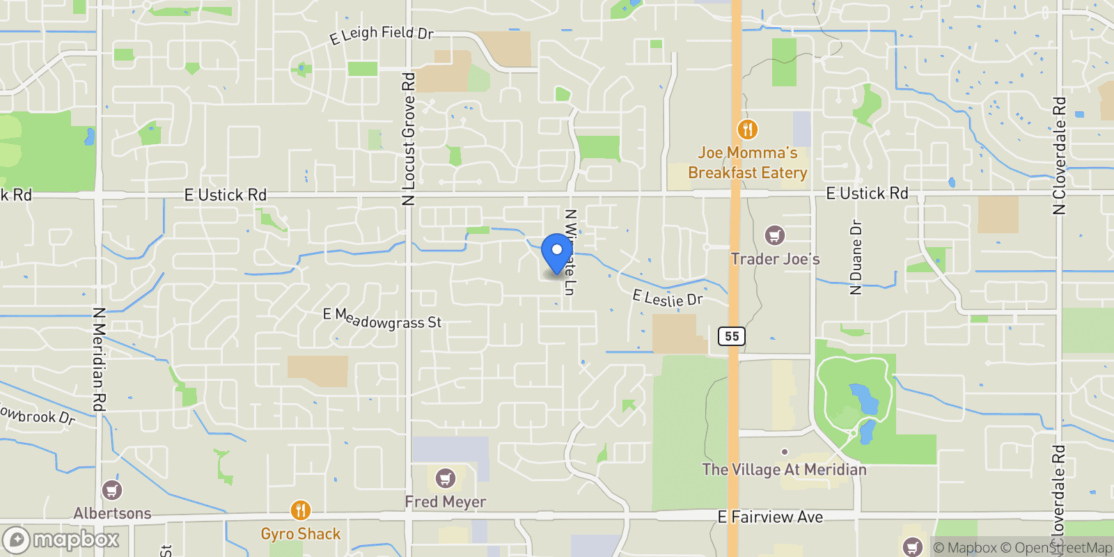 Map showing 2308 E Chimere Dr, Meridian, ID 83646, Meridian, Idaho, United States.