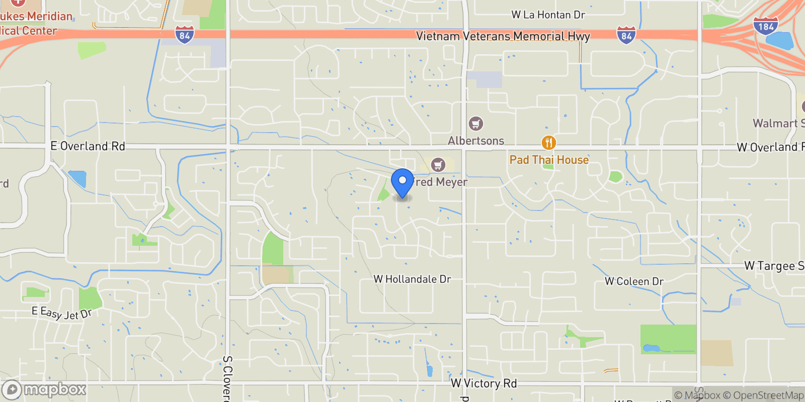 Map showing 11019 W Southerland, Boise, ID 83709, Boise, Idaho, United States.