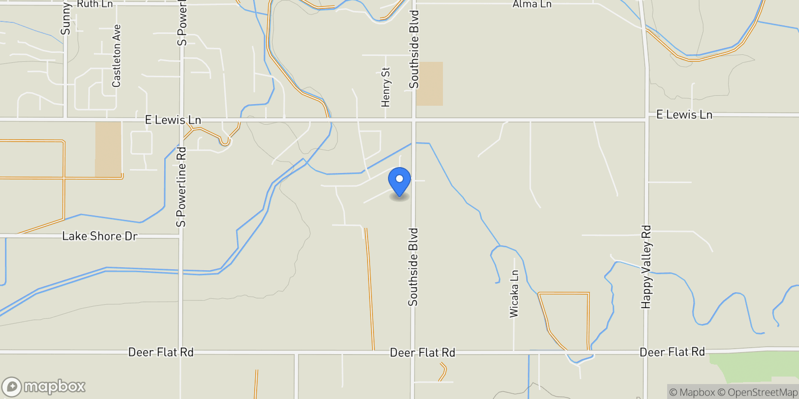 Map showing 9580 S Prairie Falcon Ave., Nampa, ID 83686, Nampa, Idaho, United States.