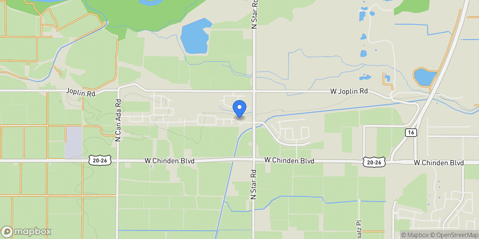 Map showing 8119 W Show Horse Ct, Meridian, ID 83646, Meridian, Idaho, United States.