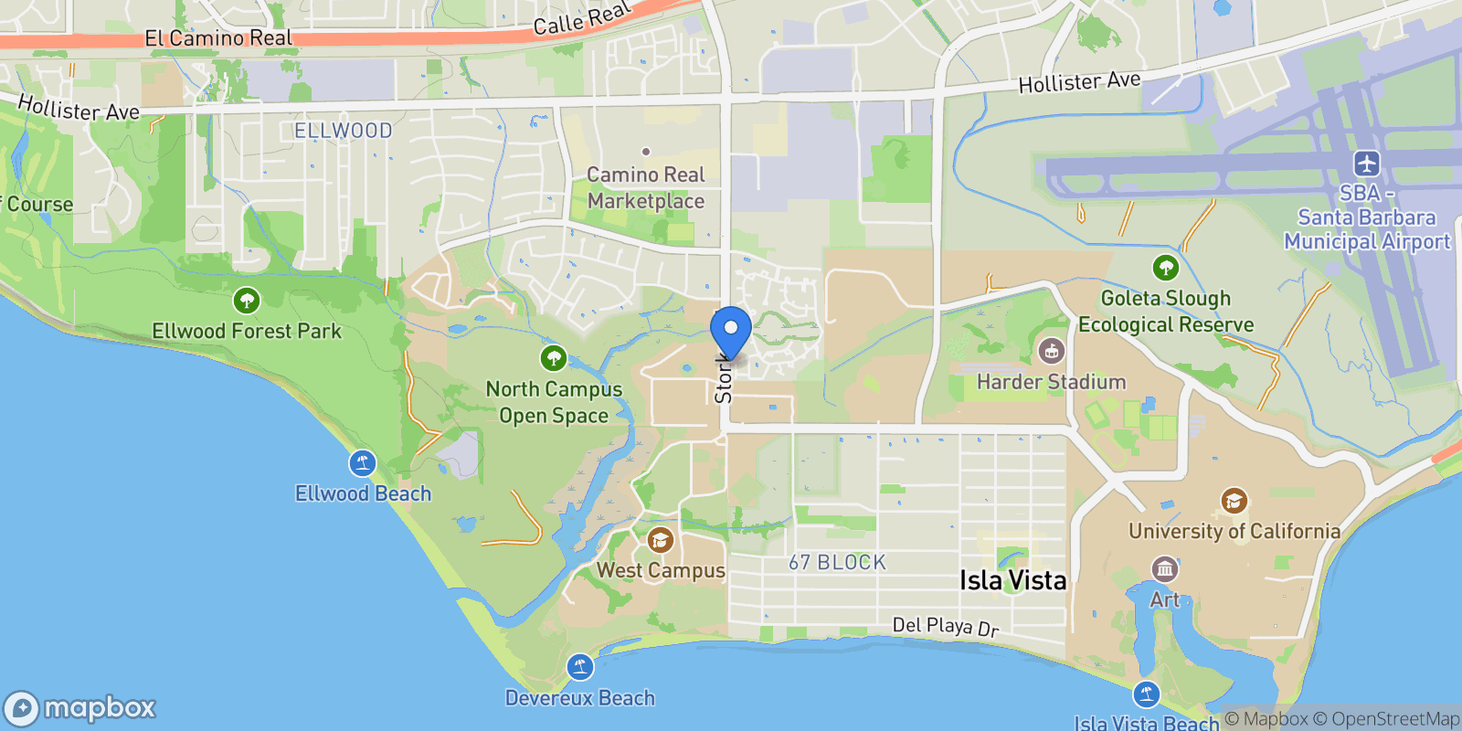 Map showing 541 Sweet Rain Place, Goleta, California, United States.