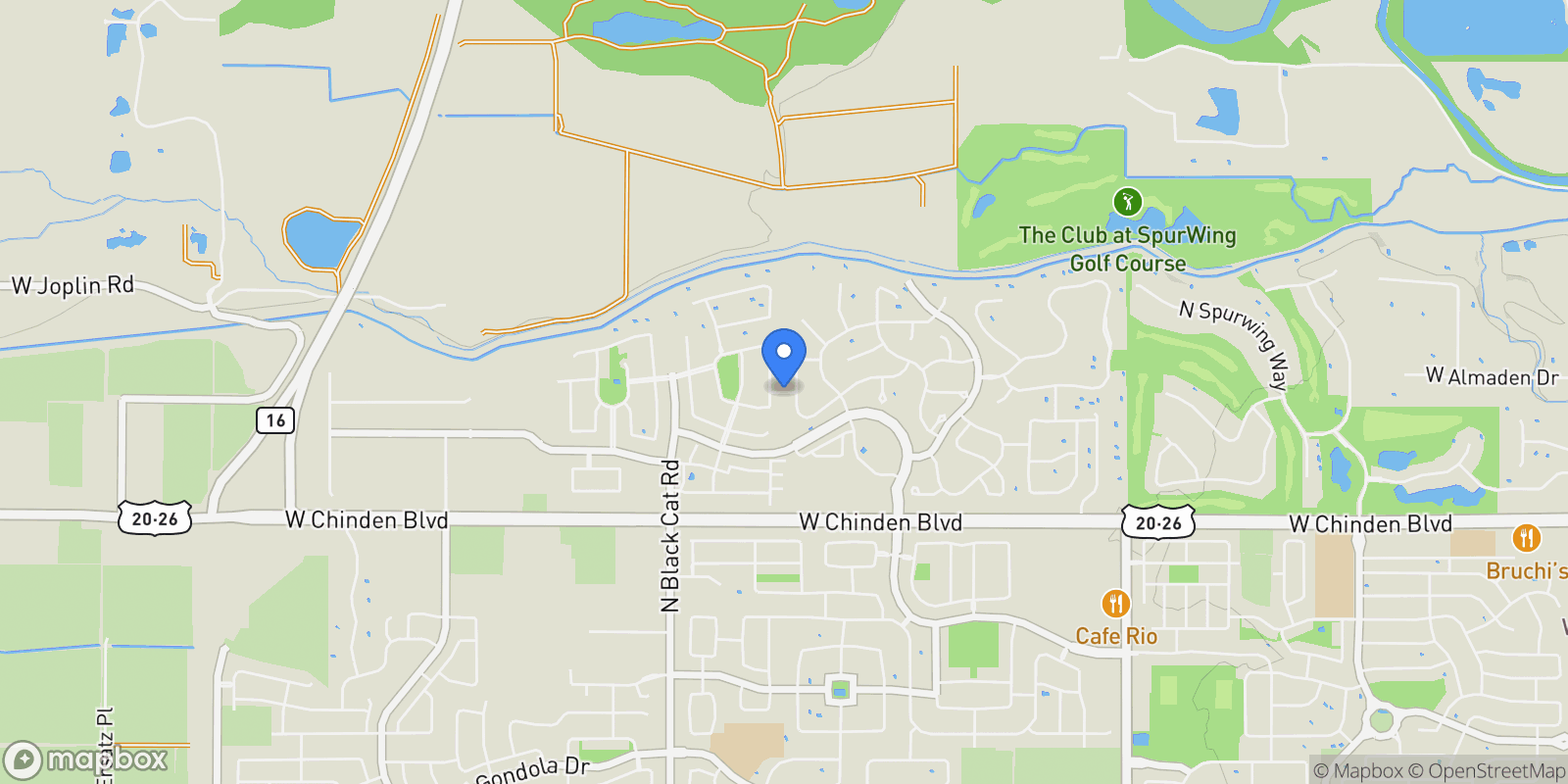 Map showing 8200 W Show Horse Dr, Meridian, ID 83646, Meridian, Idaho, United States.