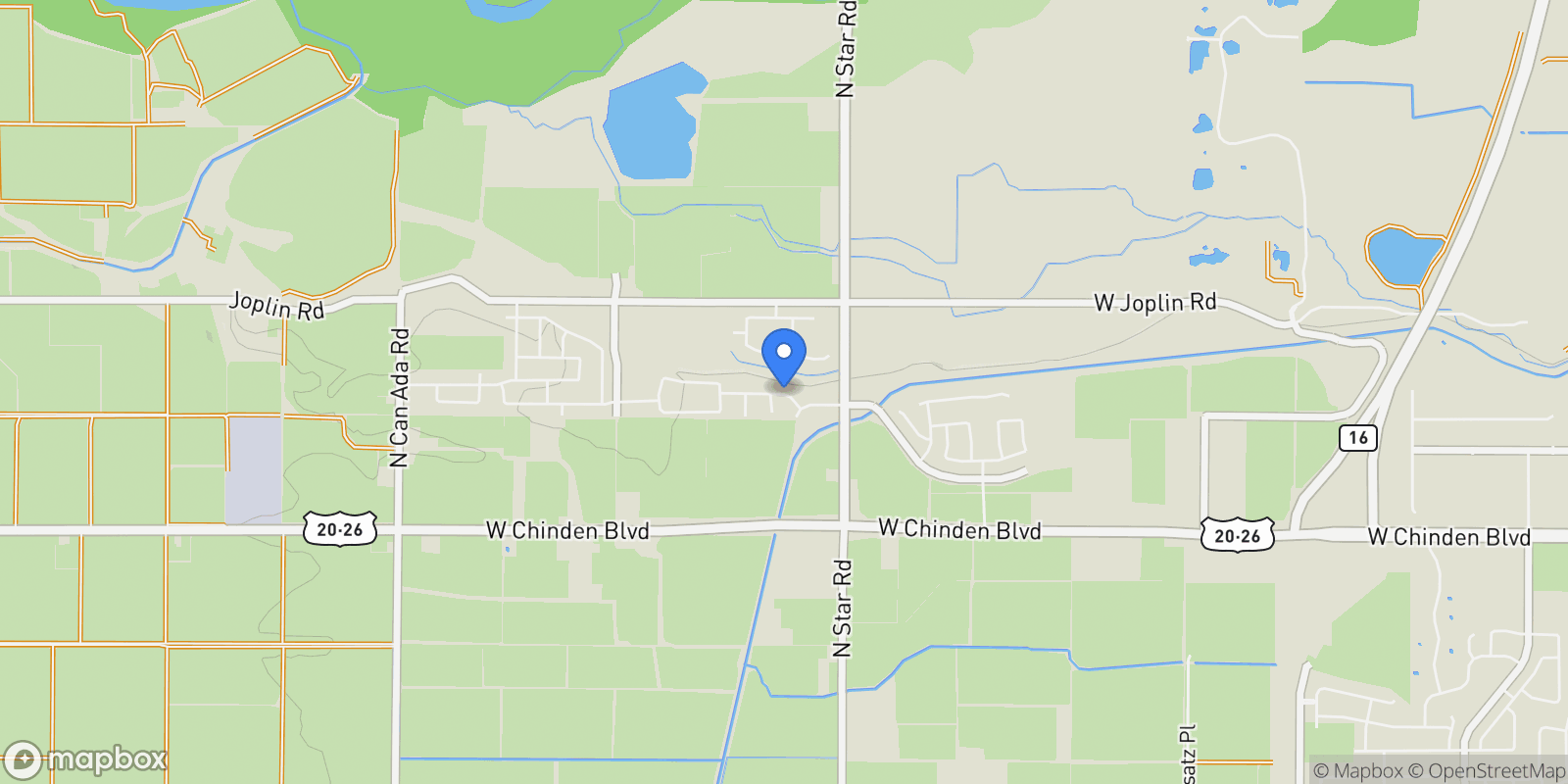 Map showing 8183 W Show Horse Ct, Meridian, ID 83646, Meridian, Idaho, United States.