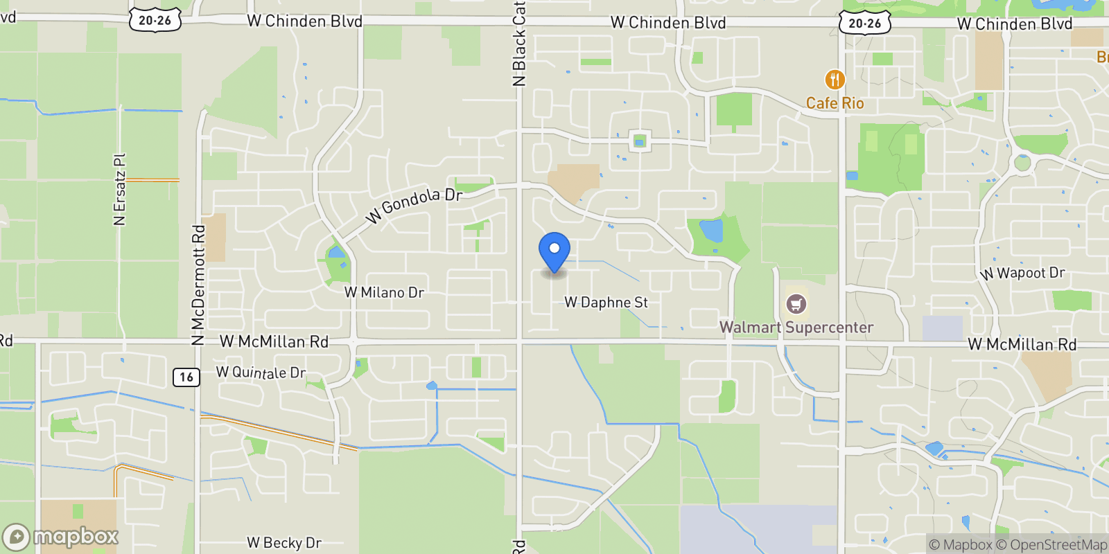 Map showing 5150 N Brody Ave, Meridian, ID 83646, Meridian, Idaho, United States.