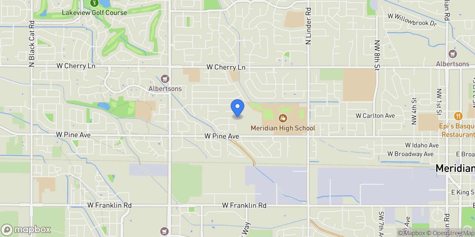Map showing 5373 S Perlite, Meridian, ID 83642, Meridian, Idaho, United States.
