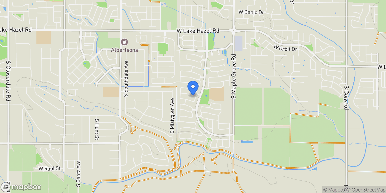 Map showing 9537 W Homewood Drive, Boise, ID 83709, Boise, Idaho, United States.
