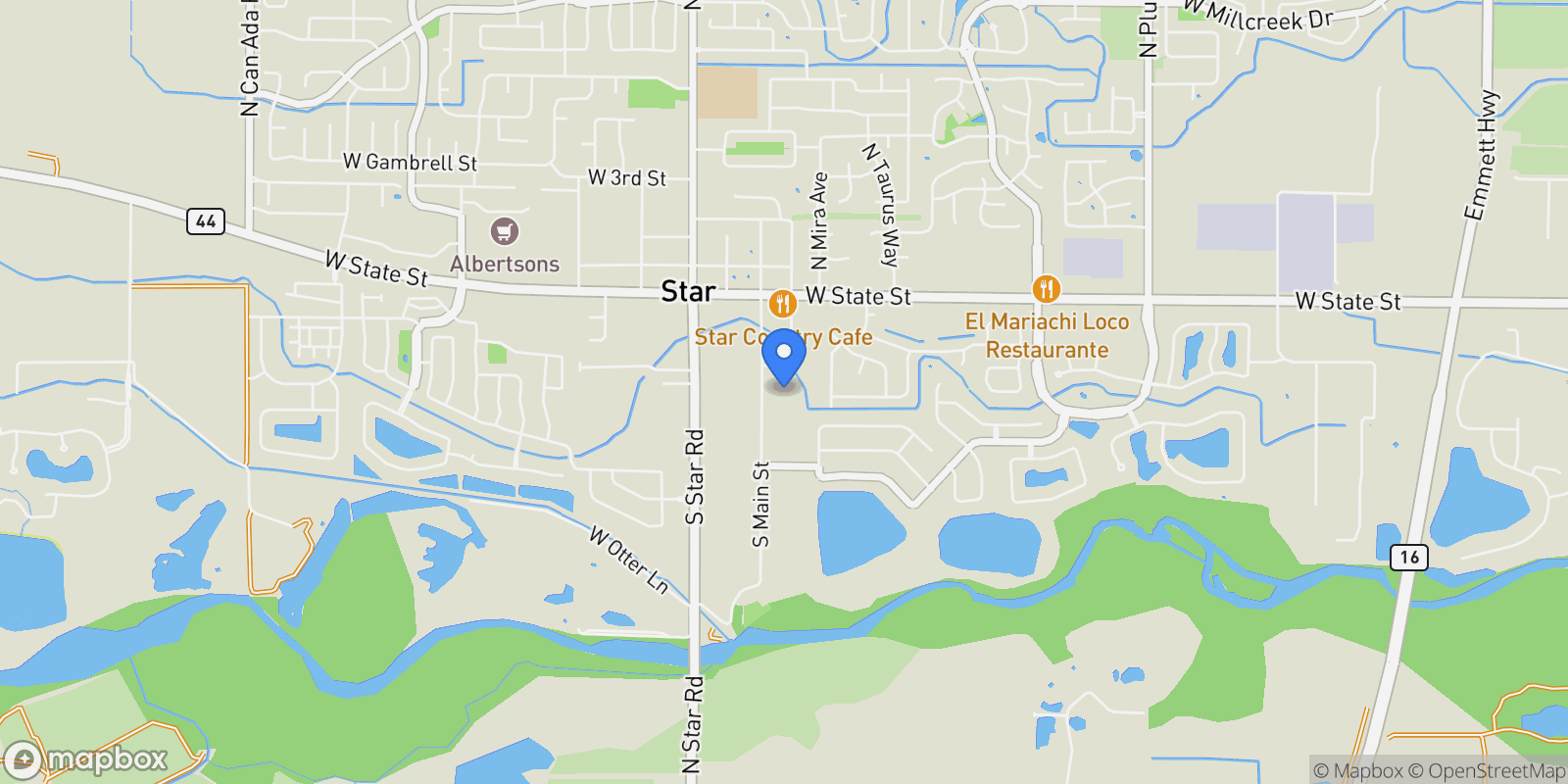 Map showing 10880 W. Cruden Bay Dr, Kuna, ID 83634, Star, Idaho, United States.