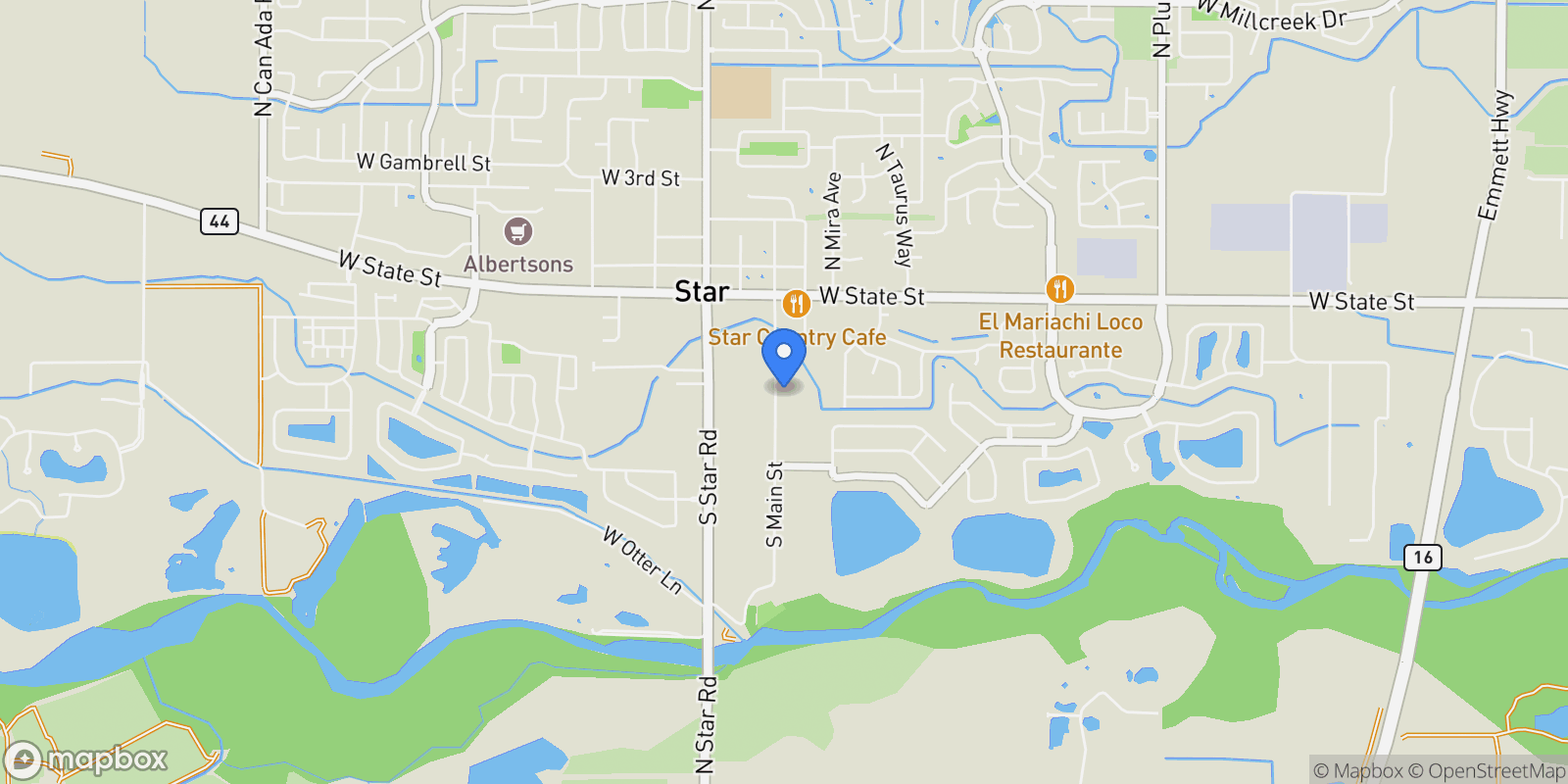 Map showing 10970 W Cruden Bay Ln., Kuna, ID 83634, Star, Idaho, United States.
