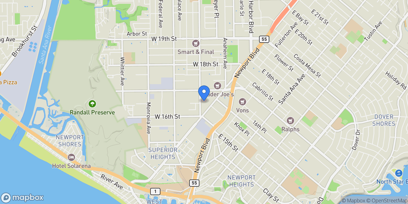 Map showing 620 Cardiff Reef, Costa Mesa, CA 92627, Costa Mesa, California, United States.