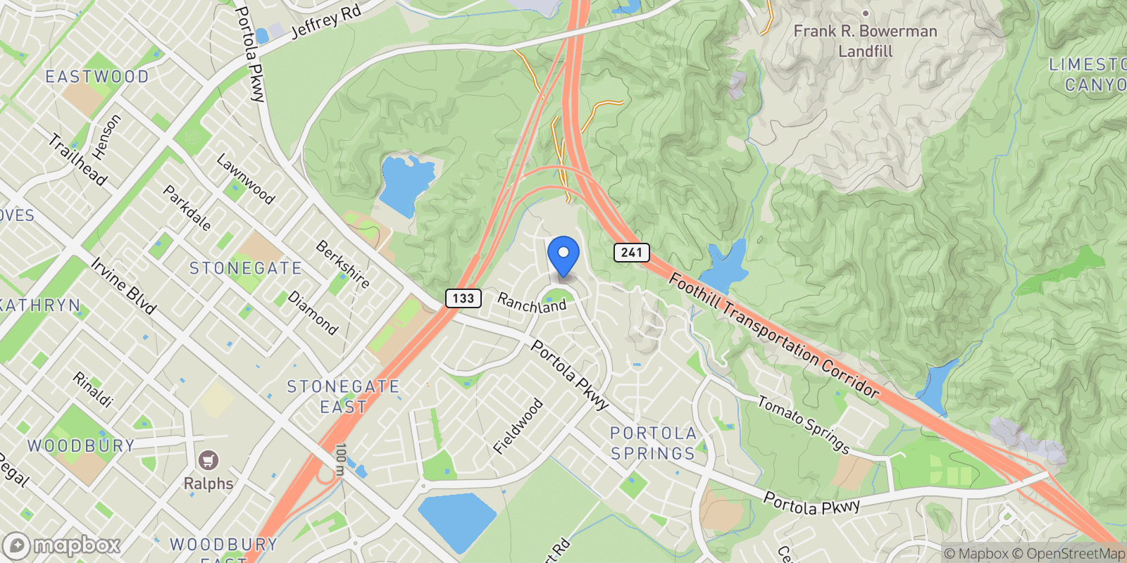Map showing 22 Ridge Valley, Irvine, CA 92618, Irvine, California, United States.