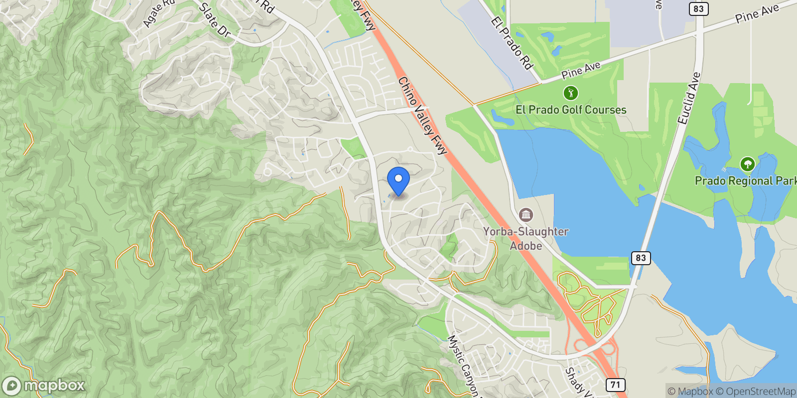 Map showing 17185 Guarda Dr, Chino Hills, CA 91709, Chino Hills, California, United States.