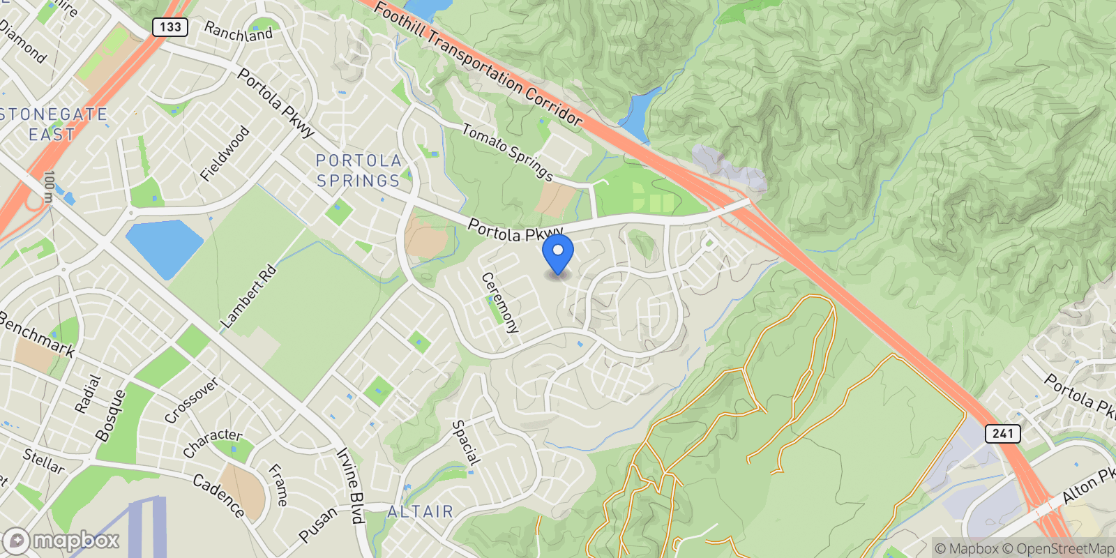 Map showing 143 Trumpet Flower, Irvine, CA 92618, Irvine, California, United States.