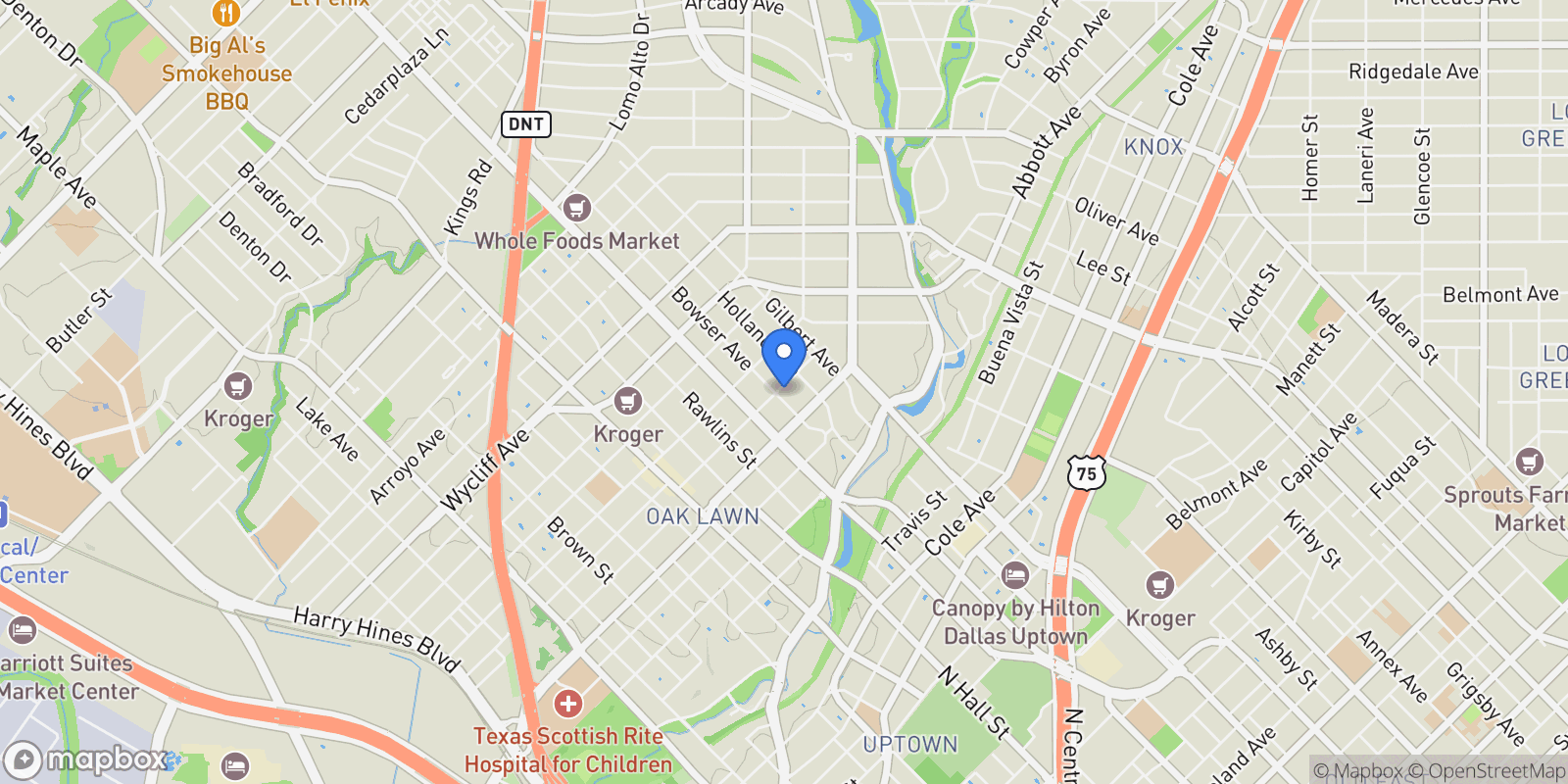 Map showing 3608 Reagan Street, Dallas, TX, 75219, USA, Dallas, Texas, United States.