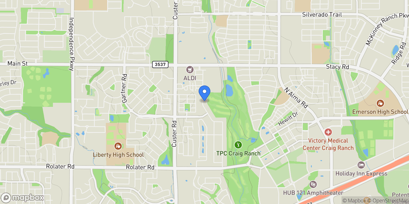 Map showing 5409 Twin Cities Lane, McKinney, TX, 75070, USA, McKinney, Texas, United States.
