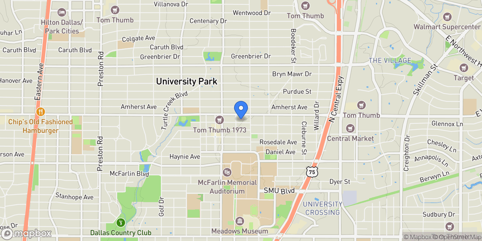Map showing 3228 Westminster Avenue, University Park, TX, 75205, USA, Dallas, Texas, United States.