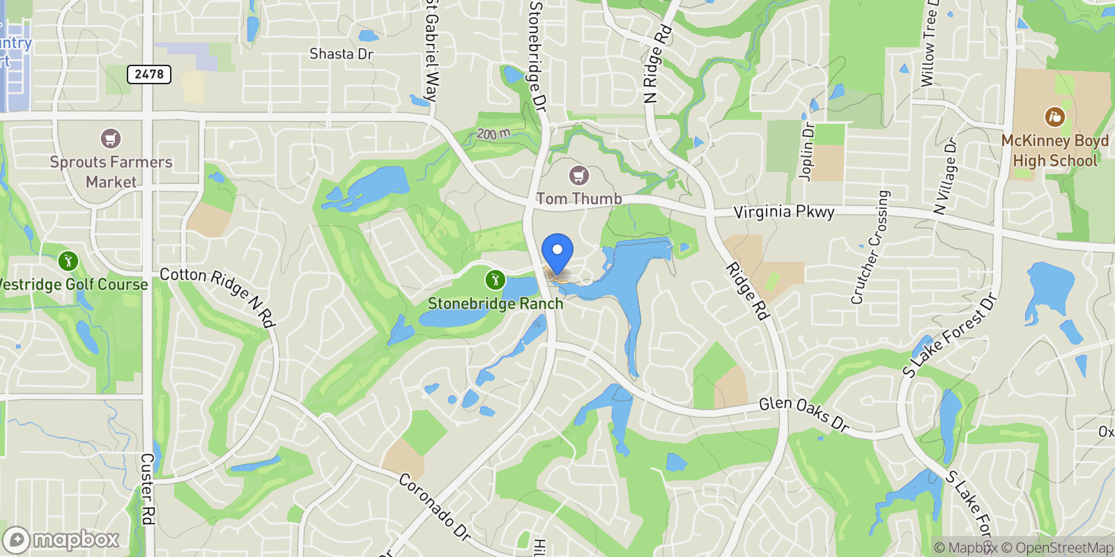 Map showing 6821 Dalmatia Drive, McKinney, TX, 75072, USA, McKinney, Texas, United States.