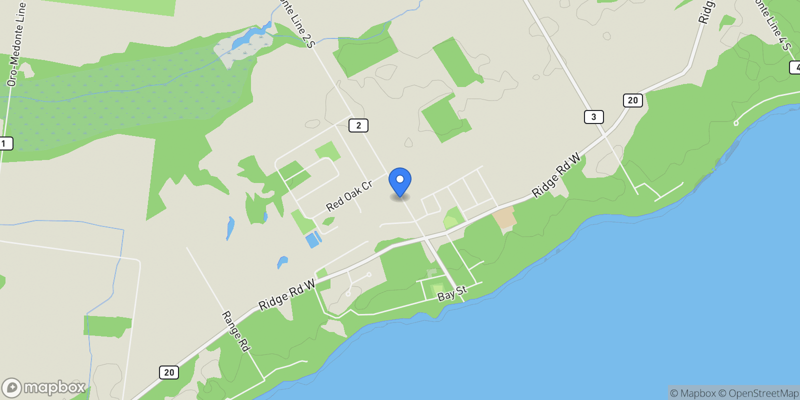 Map showing Oro-Medonte (Shanty Bay), ON, CANADA, Shanty Bay, Ontario, Canada.