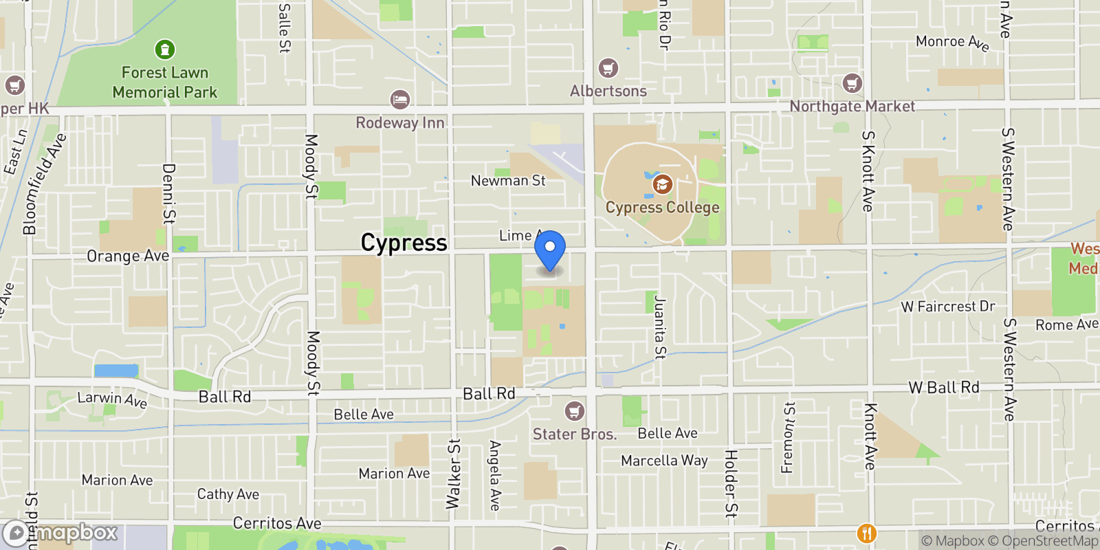 Map showing 5851 Wellson Drive, Cypress, CA, 90630, USA, Cypress, California, United States.