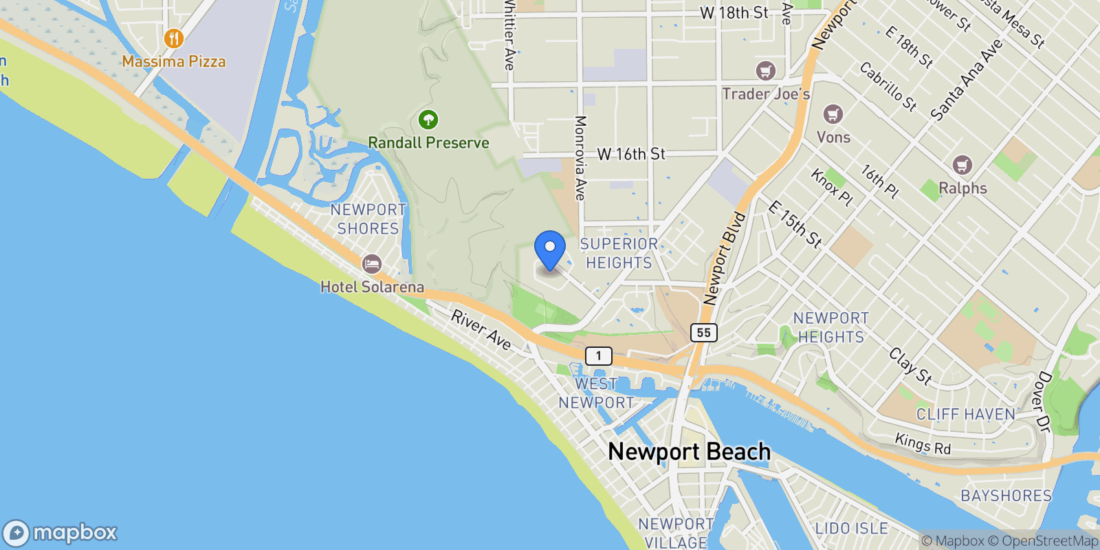 Map showing 10 Serena Court, Newport Beach, CA, 92663, USA, Newport Beach, California, United States.