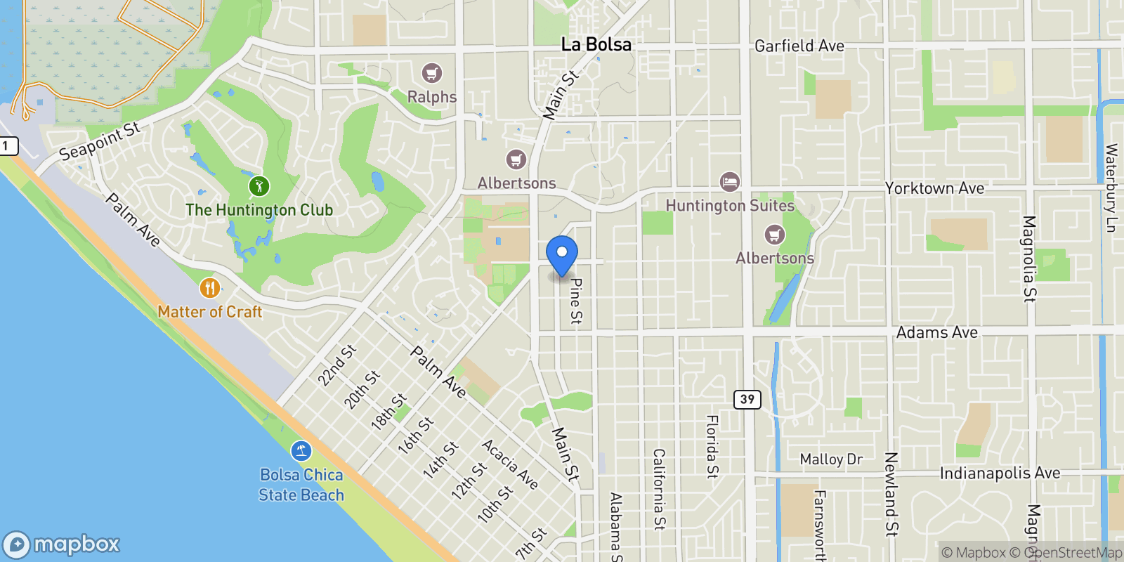 Map showing 1824 Park Street, Huntington Beach, CA, 92648, USA, Huntington Beach, California, United States.