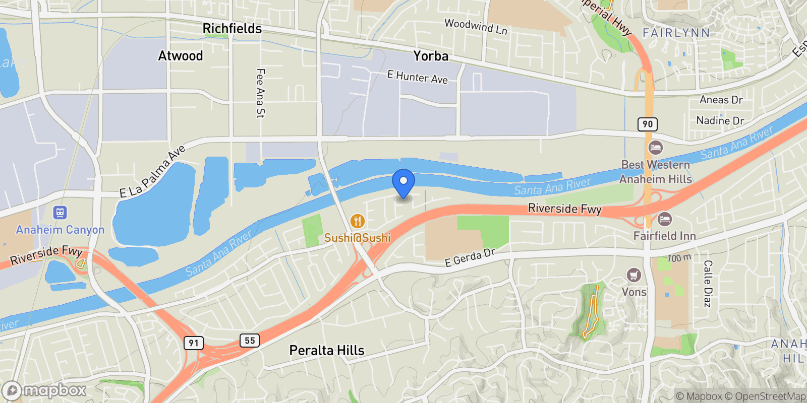 Map showing 4859 E Mckay Circle, Anaheim, CA, 92807, USA, Orange, California, United States.