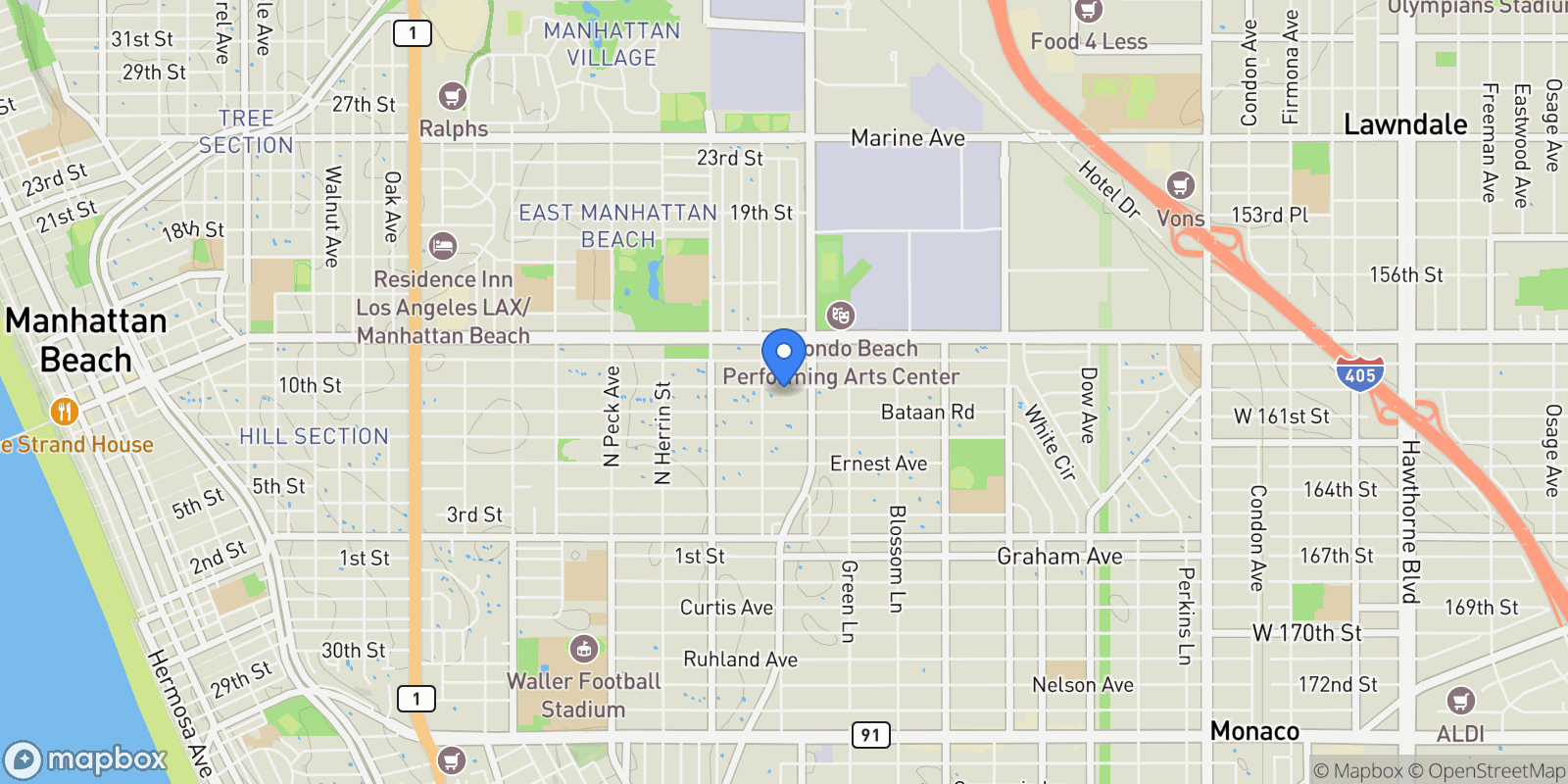 Map showing 1826 10th Street, Manhattan Beach, CA, 90266, USA, Manhattan Beach, California, United States.