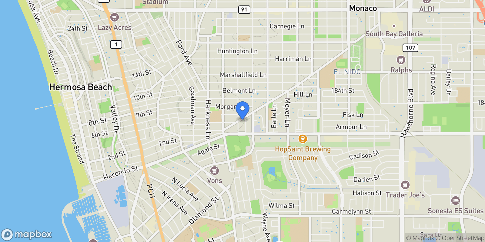Map showing 2004 Ripley Avenue, Redondo Beach, CA, 90278, USA, Torrance, California, United States.