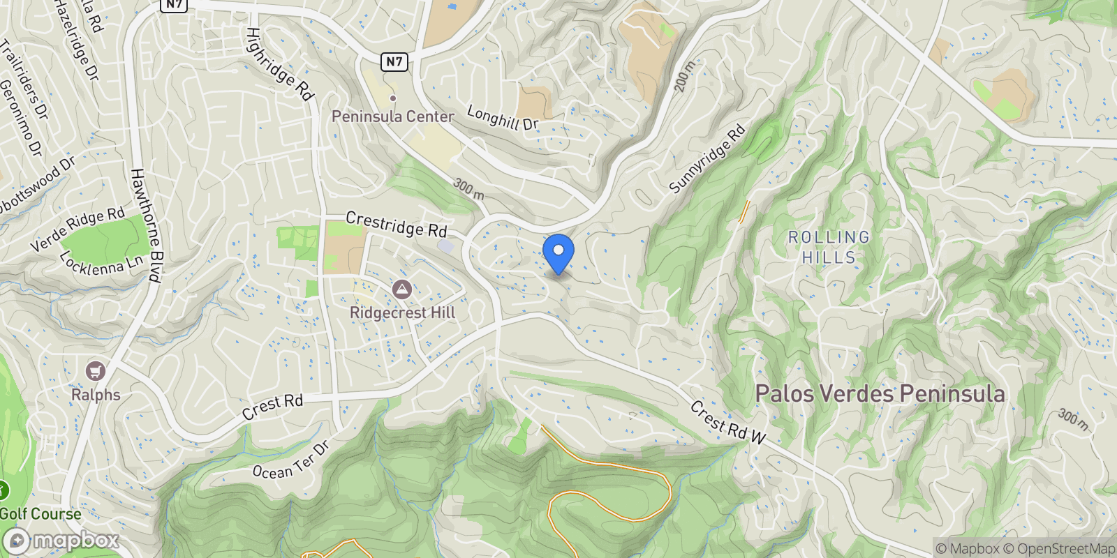 Map showing 5204 Middlecrest Road, Rancho Palos Verdes, CA, 90275, USA, Rolling Hills, California, United States.
