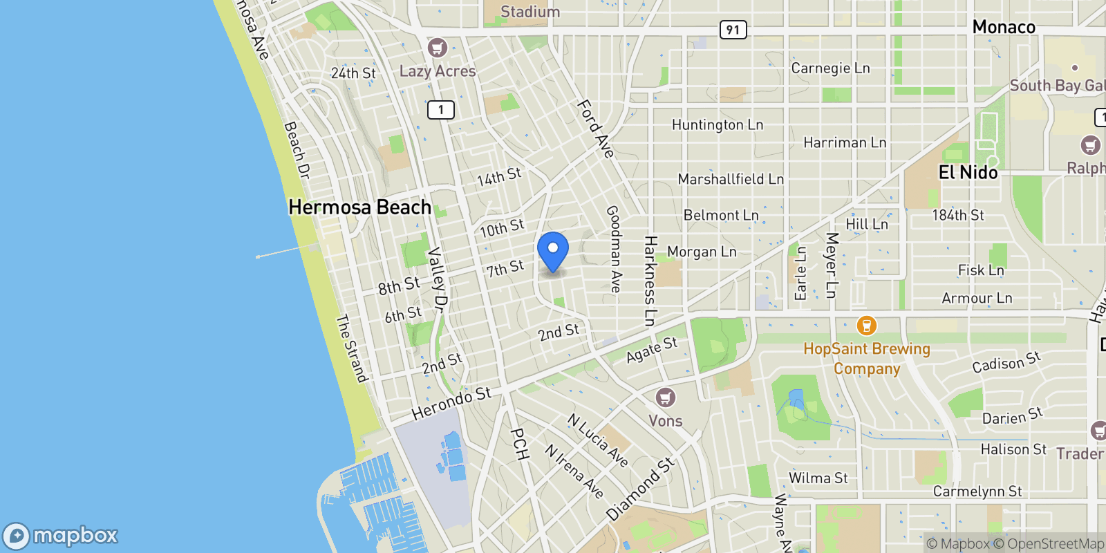 Map showing 1145 6th, Hermosa Beach, CA, 90254, USA, Hermosa Beach, California, United States.