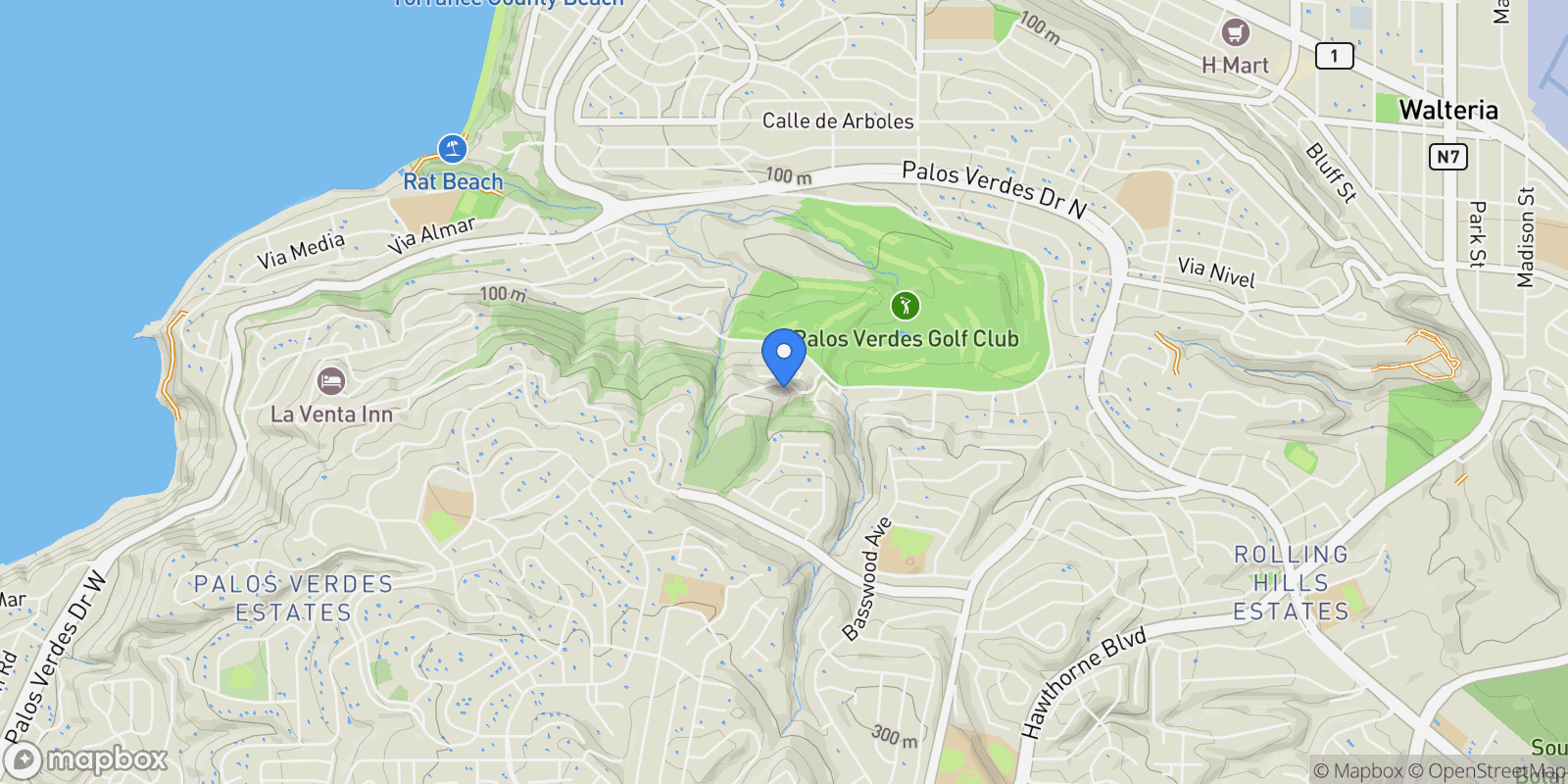 Map showing 702 Via La Cuesta, Palos Verdes Estates, CA, 90274, USA, Rolling Hills Estates, California, United States.