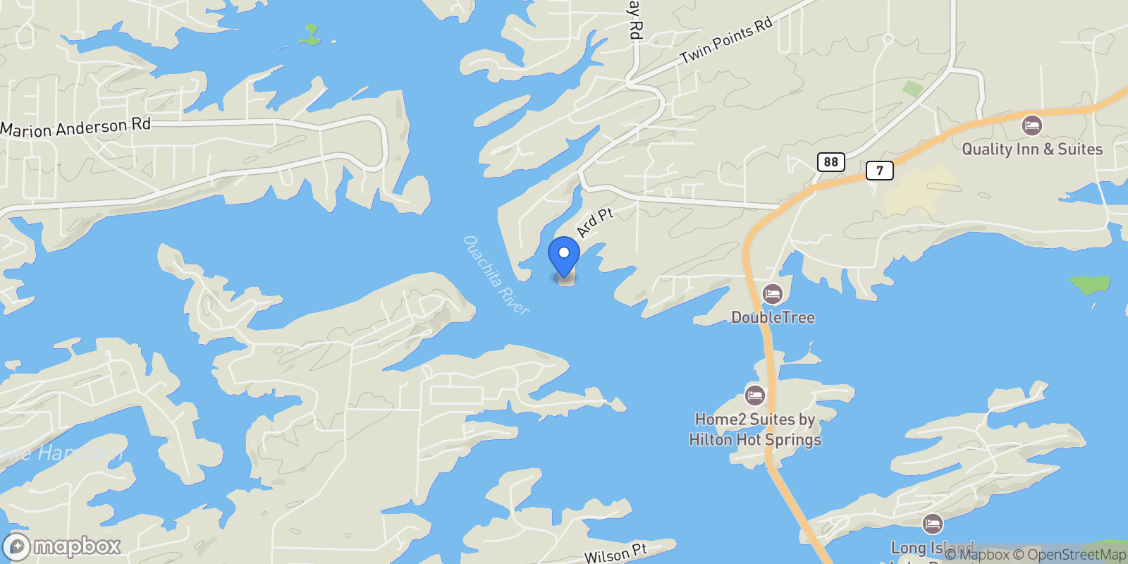 Map showing 160 BRIDGEWATER Point, Hot Springs, AR, 71913, USA, 71913, Arkansas, United States.