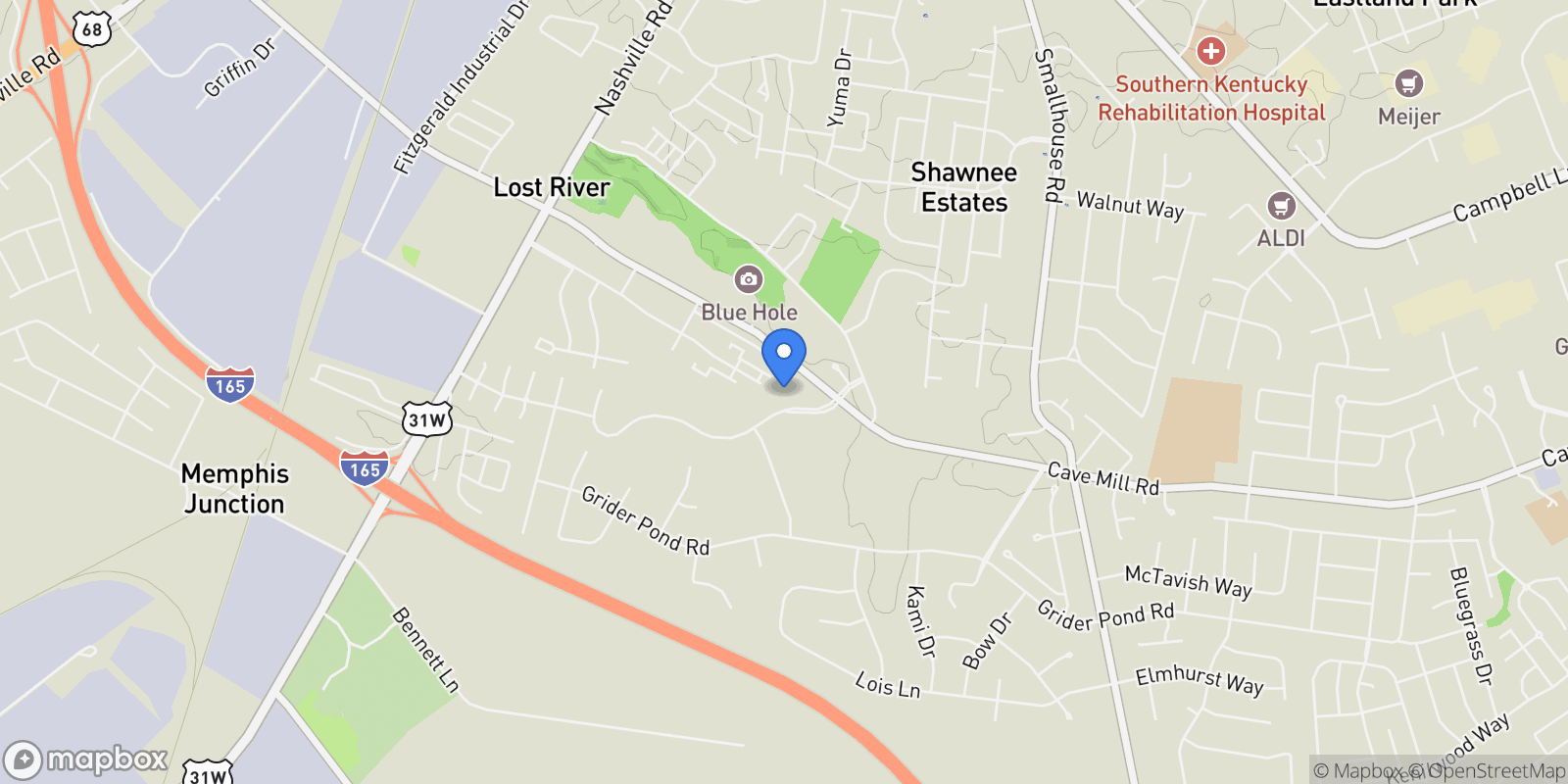 Map showing 821 Covington Grove Boulevard, Bowling Green, KY, 42104, USA, Bowling Green, Kentucky, United States.