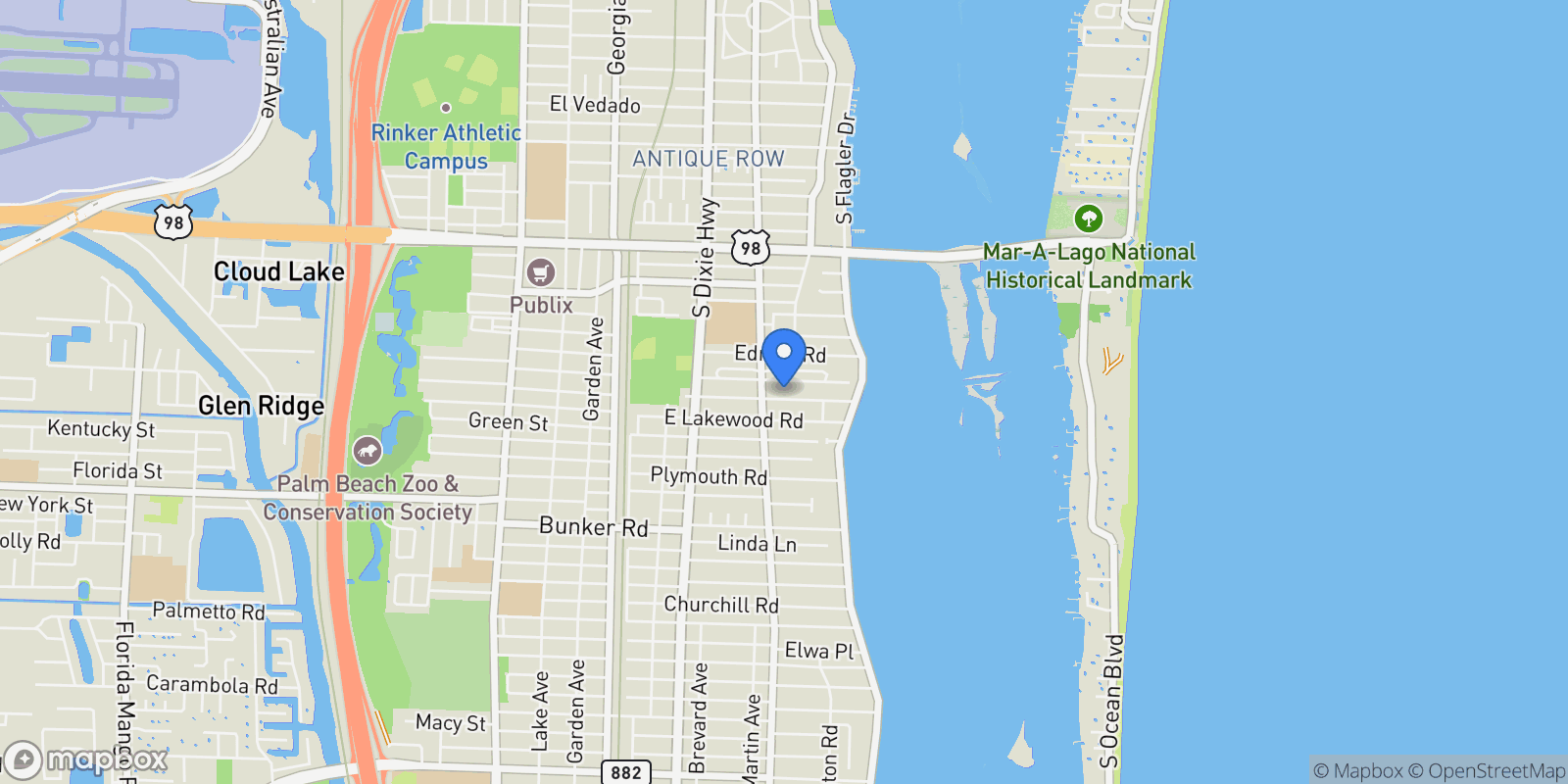 Map showing 245 Murray Road, West Palm Beach, FL, 33405, USA, West Palm Beach, Florida, United States.